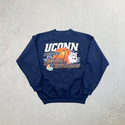 F- Vintage '99 Uconn Huskies NCAA Basketball Champions Logo Athletic Crewneck