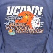 F- Vintage '99 Uconn Huskies NCAA Basketball Champions Logo Athletic Crewneck