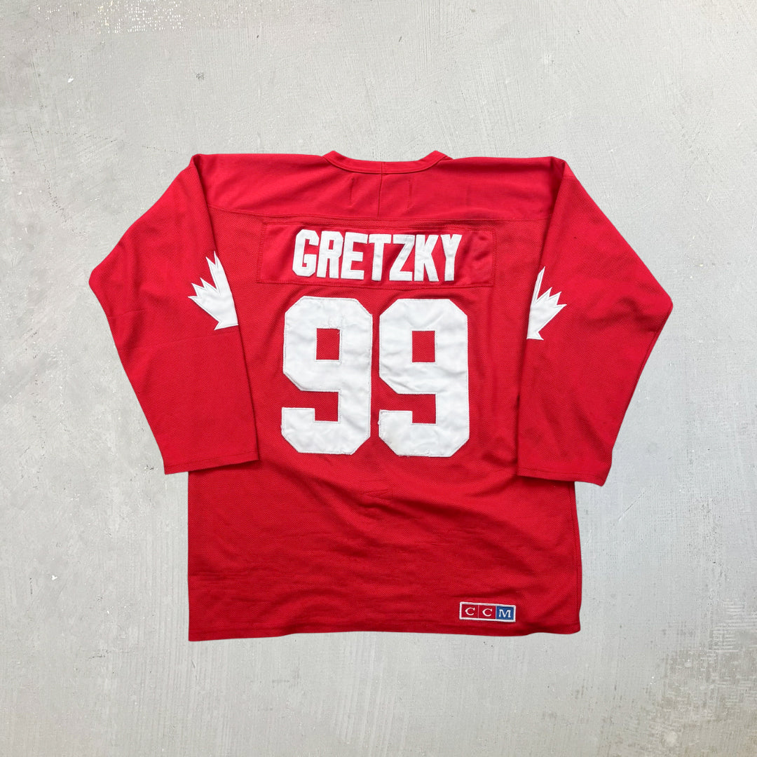 F- Vintage Canada Cup CCM Hockey Wayne Gretzky Jersey