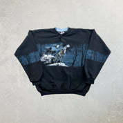 F- Vintage Art Unlimited Jumbo Print Wolves Crewneck