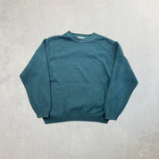 F- Vintage LL Bean Green Plain Knit Sweater