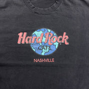 F- Vintage Hard Rock Cafe Nashville Earth Logo Graphic Made In USA Tee