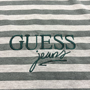 F- Vintage Guess Jeans Embroidered Text Long Sleeve Tee