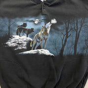 F- Vintage Art Unlimited Jumbo Print Wolves Crewneck