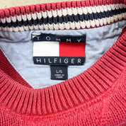 F- Vintage Tommy Hilfiger Red Plain Knit Sweater