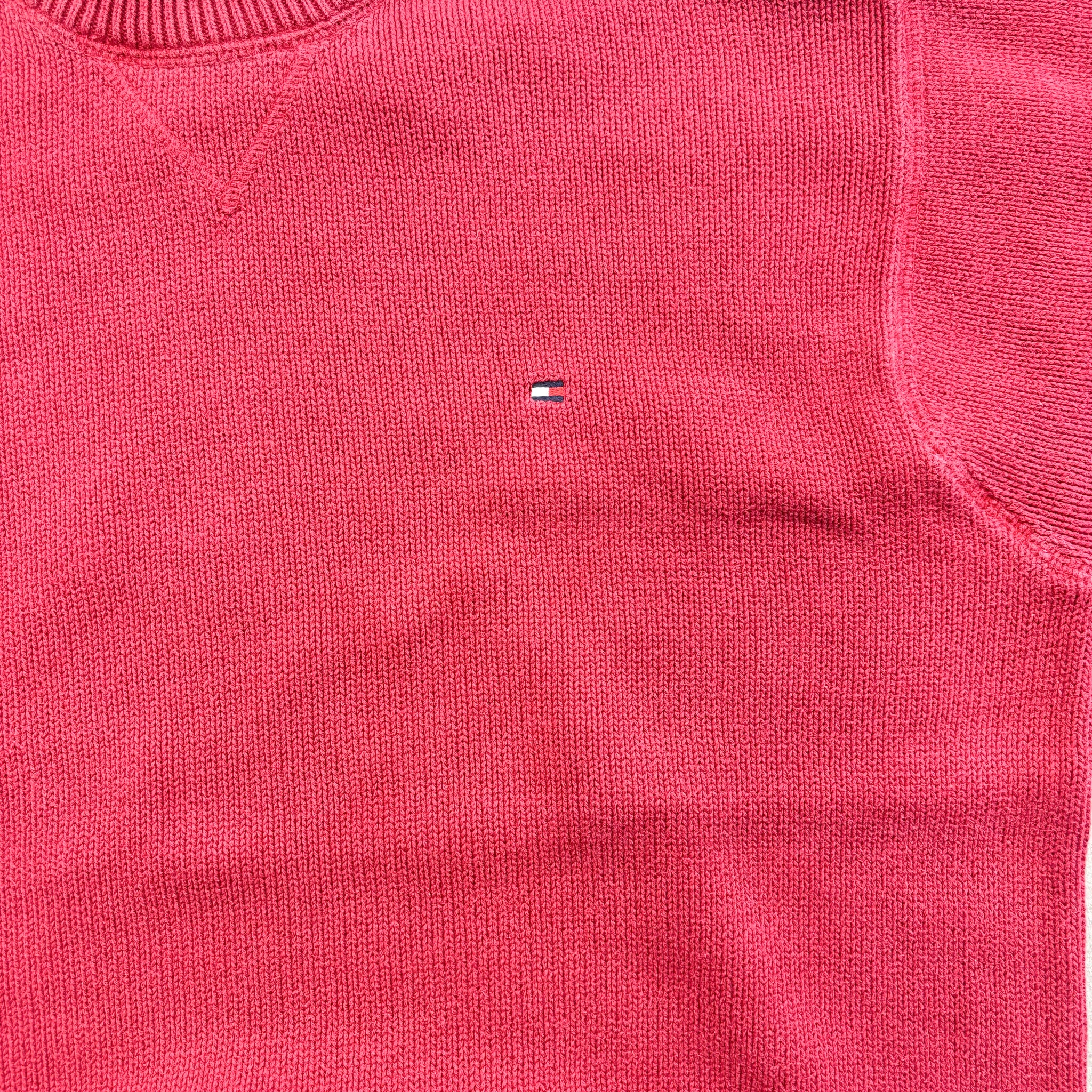F- Vintage Tommy Hilfiger Red Plain Knit Sweater