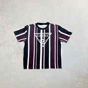 F- Guess USA Triangle text & Logo Stripped Tee