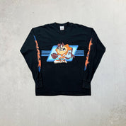 F- Vintage '95 Looney Tunes Tasmanian Devil Football Long Sleeve Tee