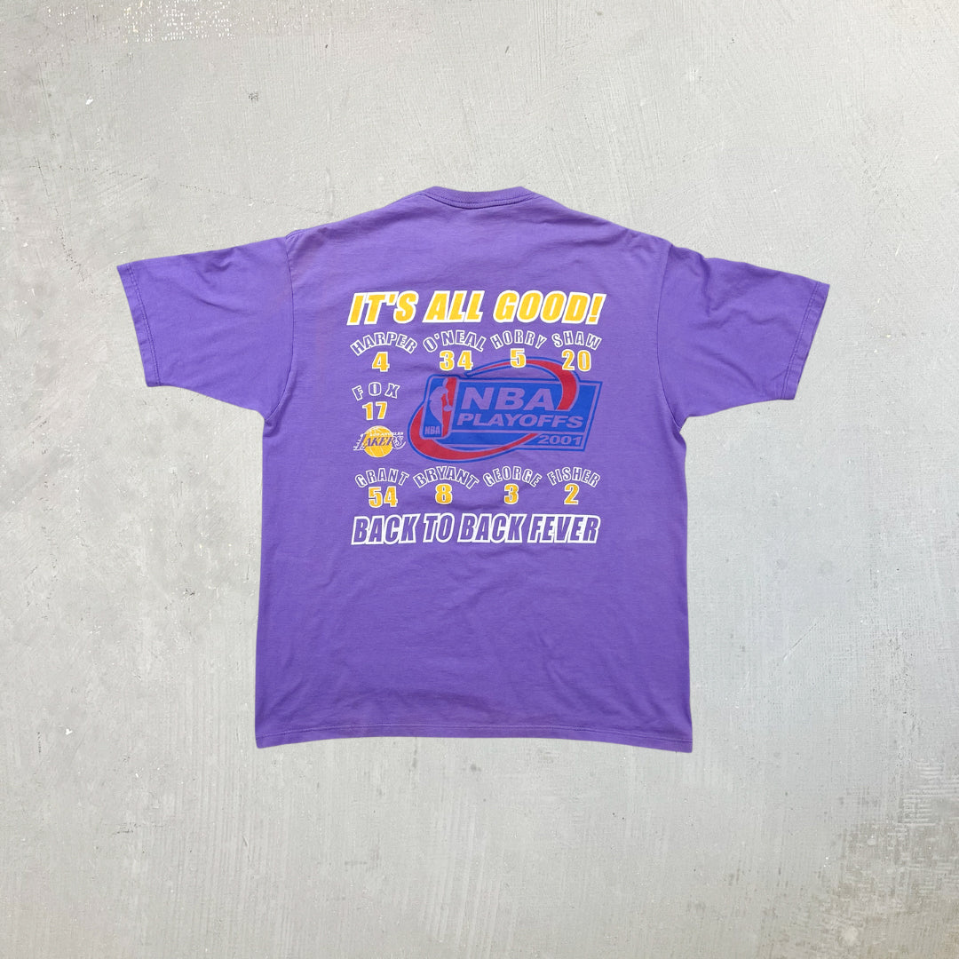F- Vintage '01 Los Angeles Lakers NBA Pacific Division Champs Made In USA Tee