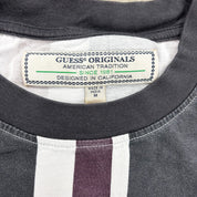 F- Guess USA Triangle text & Logo Stripped Tee