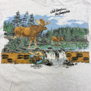 F- Vintage White Mountains Moose Graphic Made In USA Single Stitch Tee