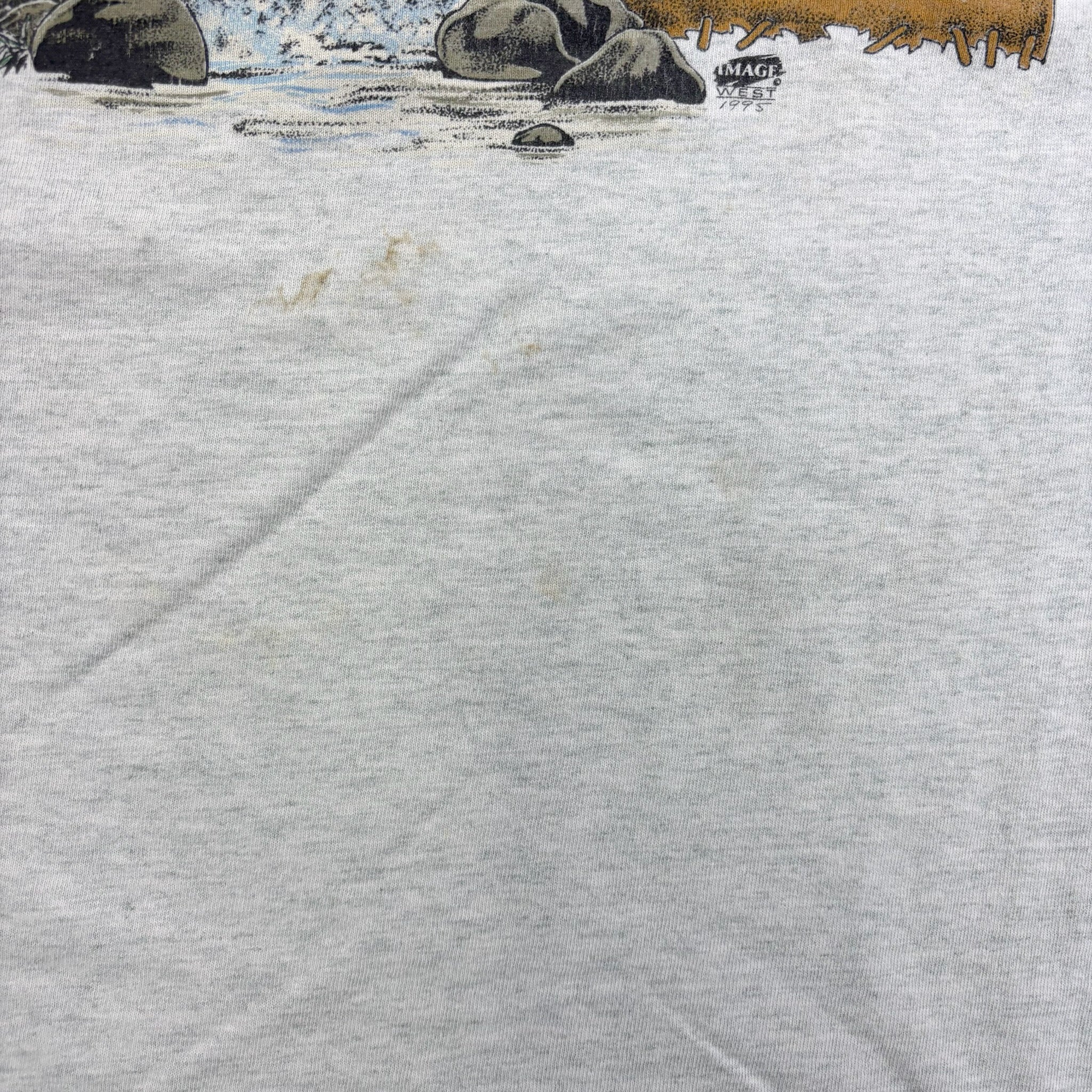 F- Vintage White Mountains Moose Graphic Made In USA Single Stitch Tee