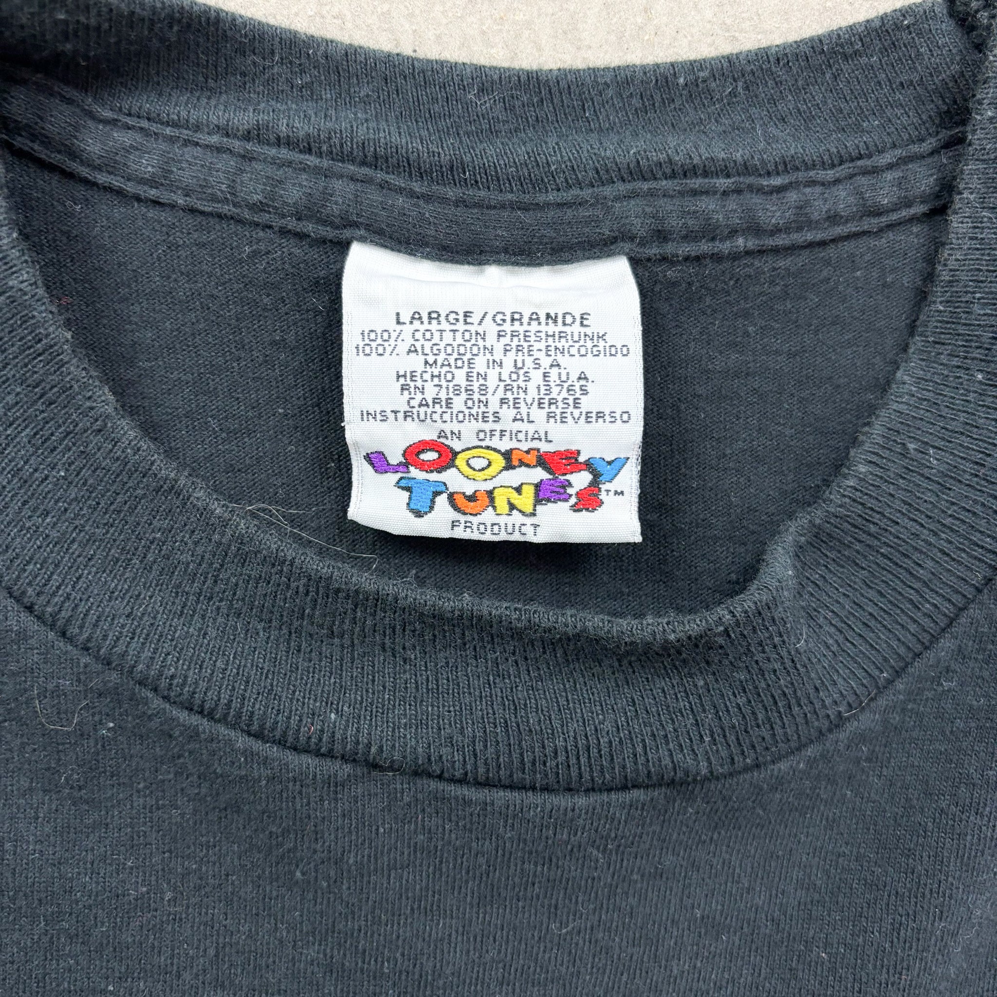 F- Vintage '95 Looney Tunes Tasmanian Devil Football Long Sleeve Tee