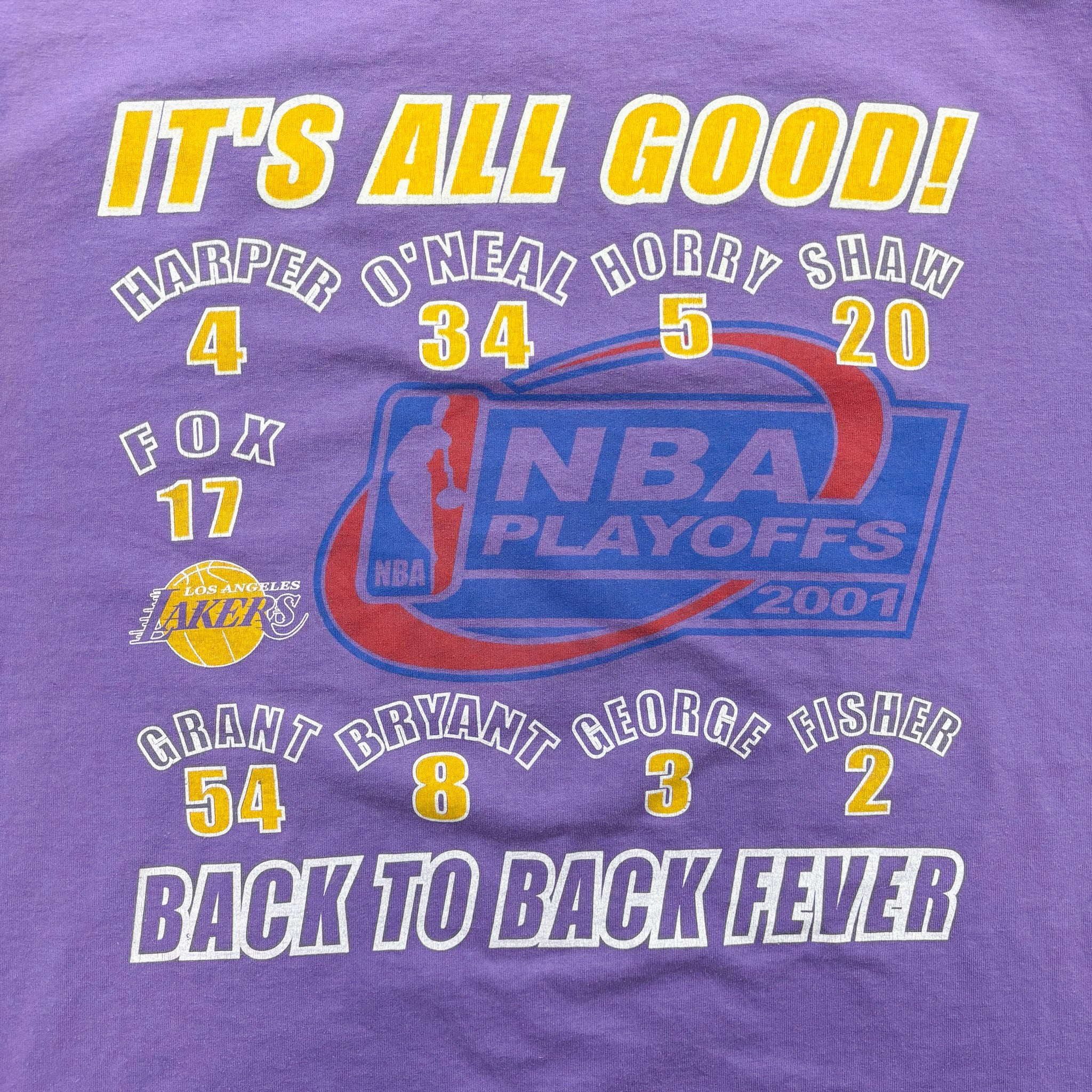 F- Vintage '01 Los Angeles Lakers NBA Pacific Division Champs Made In USA Tee