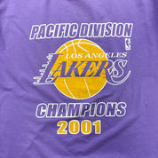 F- Vintage '01 Los Angeles Lakers NBA Pacific Division Champs Made In USA Tee