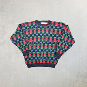 F- Vintage Crossings Patterned Knit Sweater