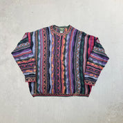 F- Vintage Tosani Vertical Pattern Made In Canada Knit Sweater