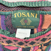 F- Vintage Tosani Vertical Pattern Made In Canada Knit Sweater