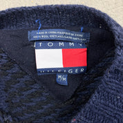 F- Vintage Tommy Hilfiger Plaid Pattern Wool Knit Sweater