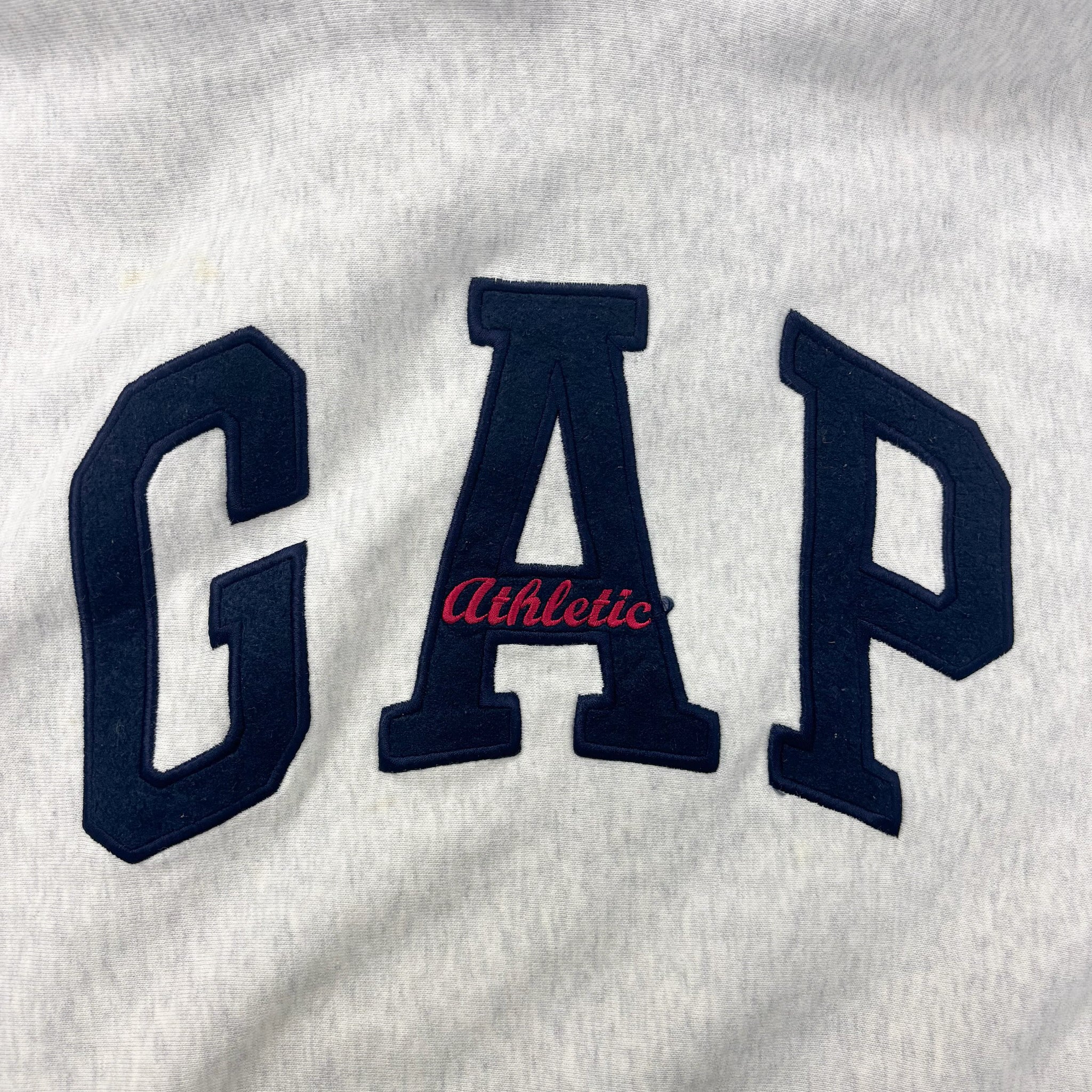 F- Vintage Gap Athletic Embroidered Text Hoodie