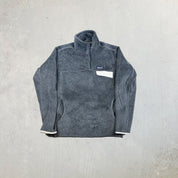 F- Patagonia Quarter Button Grey/Beige Polar Fleece