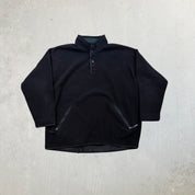 F- Patagonia Quarter Button Black Made In USA Polar Fleece