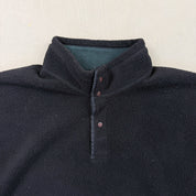 F- Patagonia Quarter Button Black Made In USA Polar Fleece