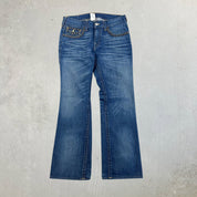 F- Vintage True Religion Rainbow Billy Flared Made In USA Jeans