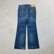 F- Vintage True Religion Rainbow Billy Flared Made In USA Jeans