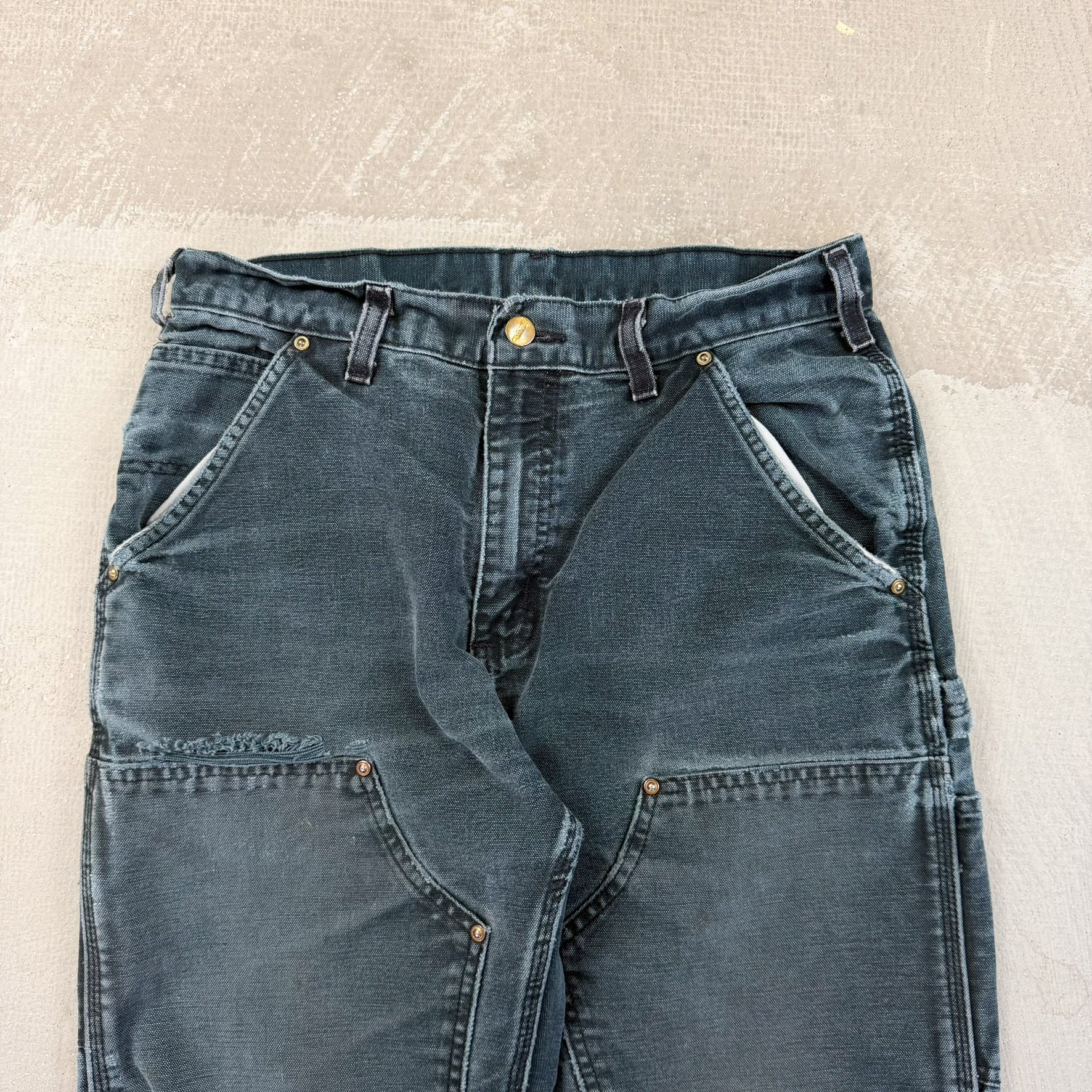 F- Vintage Carhartt Double Knee Dungaree Workwear Pants