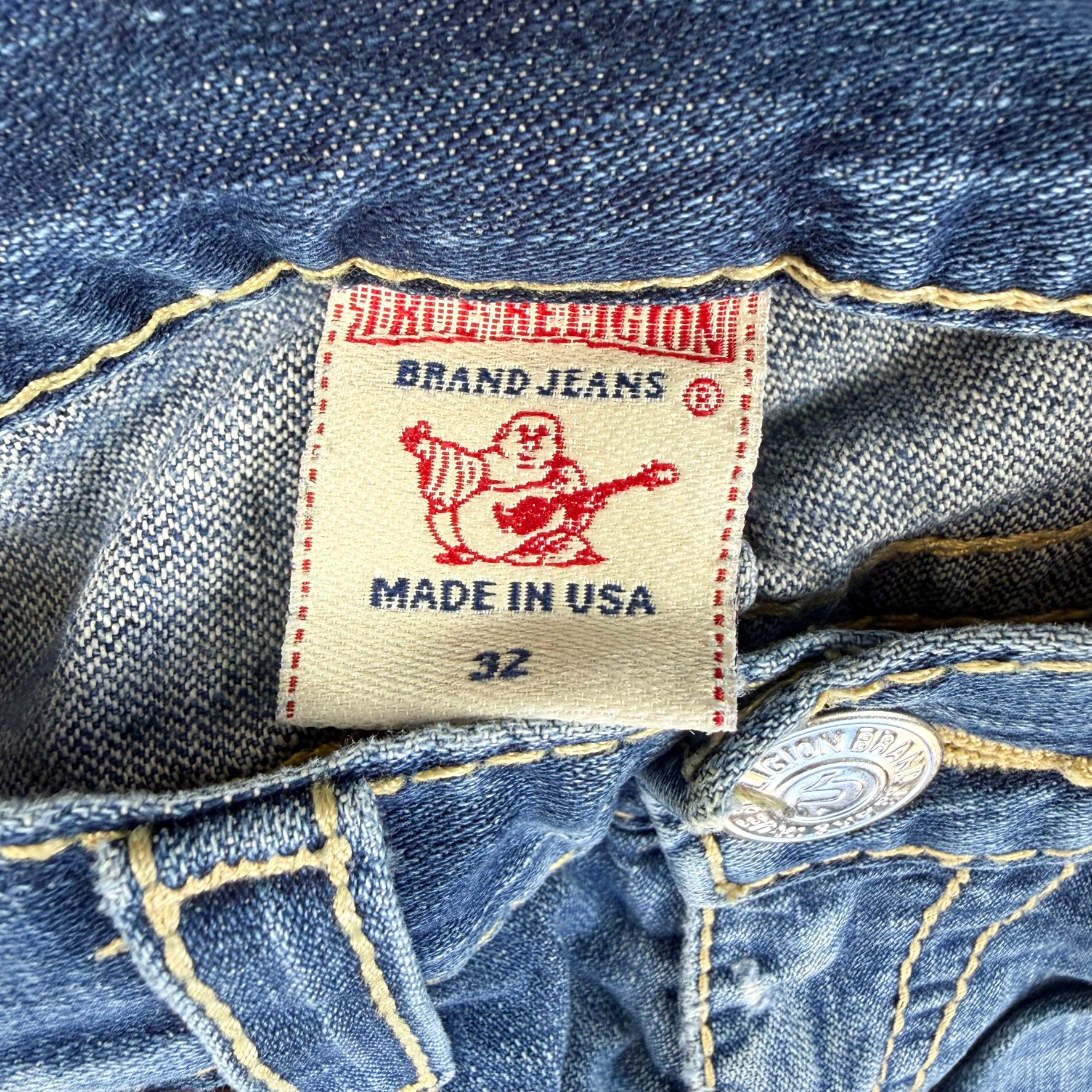 F- Vintage True Religion Rainbow Bobby Made In USA Jeans