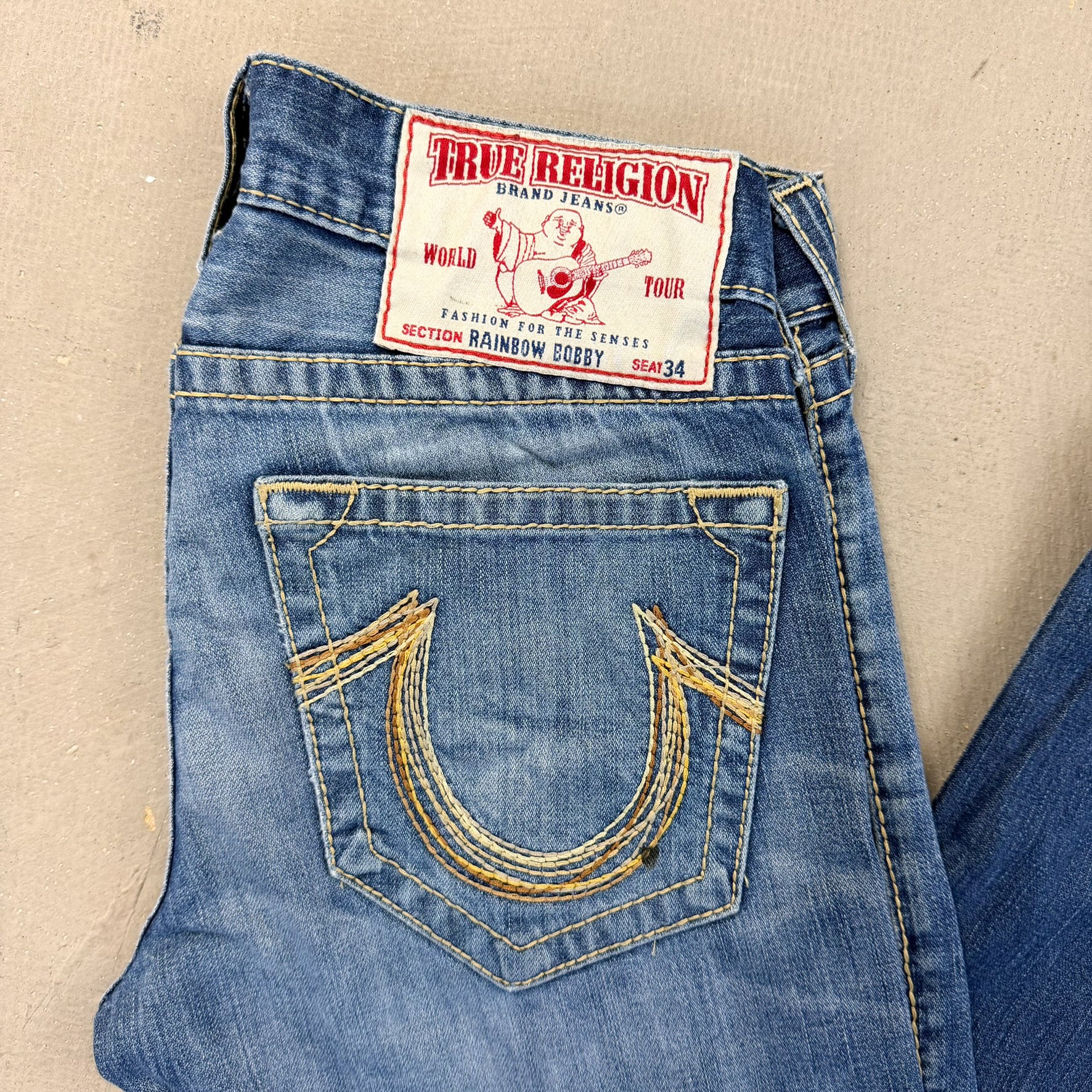 F- Vintage True Religion Rainbow Bobby Made In USA Jeans