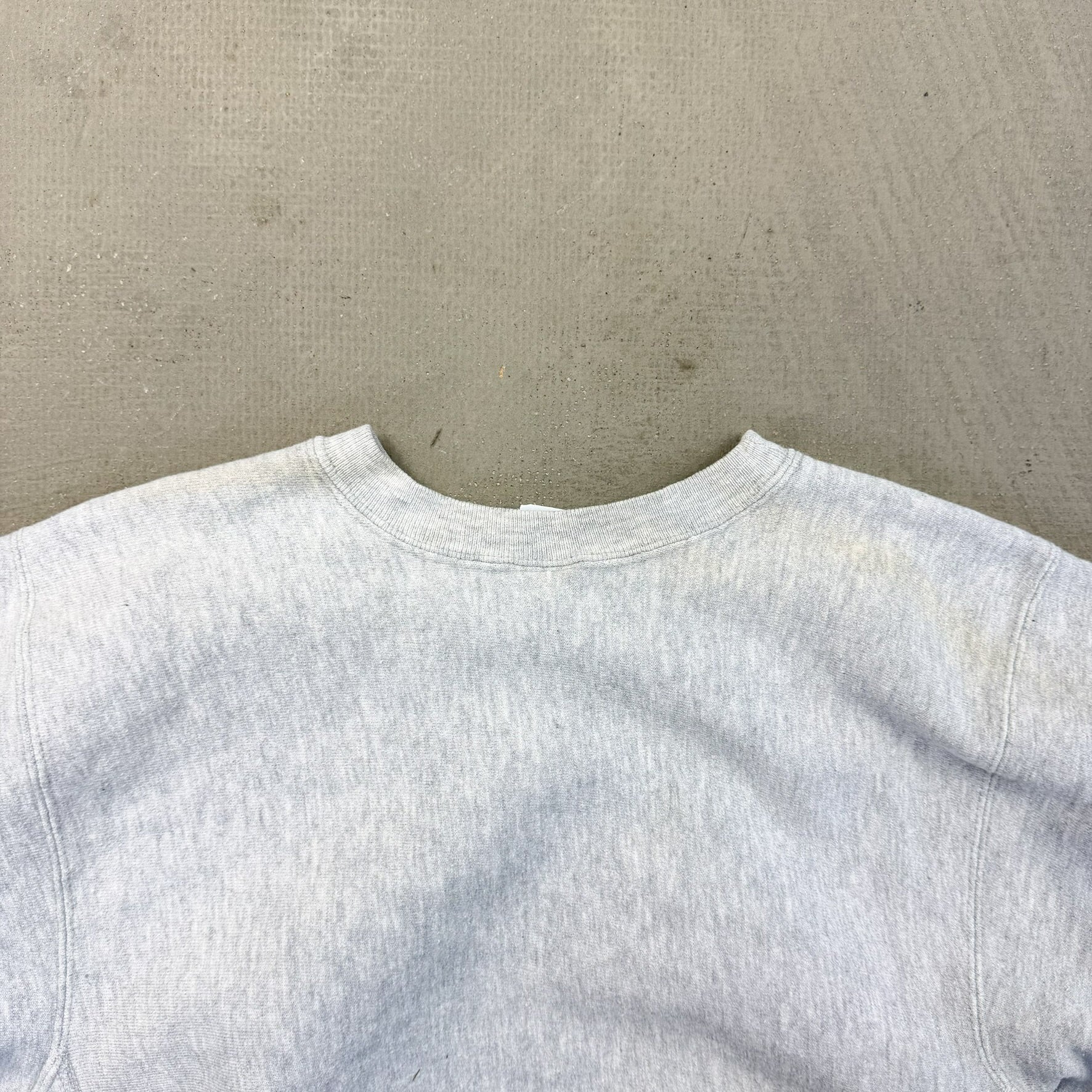 F- Vintage Champion Reverse Weave Heather Grey Made In USA Crewneck