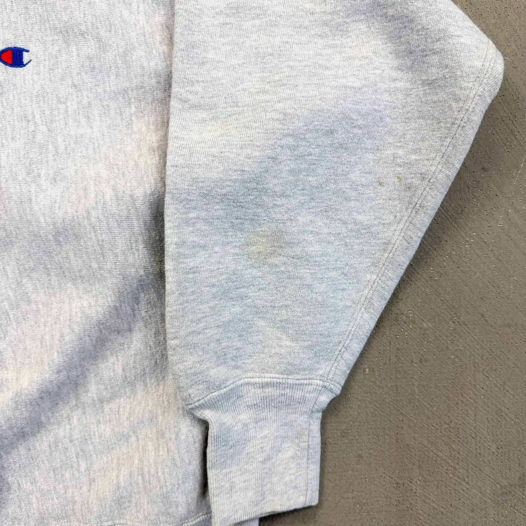 F- Vintage Champion Reverse Weave Heather Grey Made In USA Crewneck