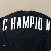 F- Vintage Champion Reverse Weave Back Text Print Crewneck