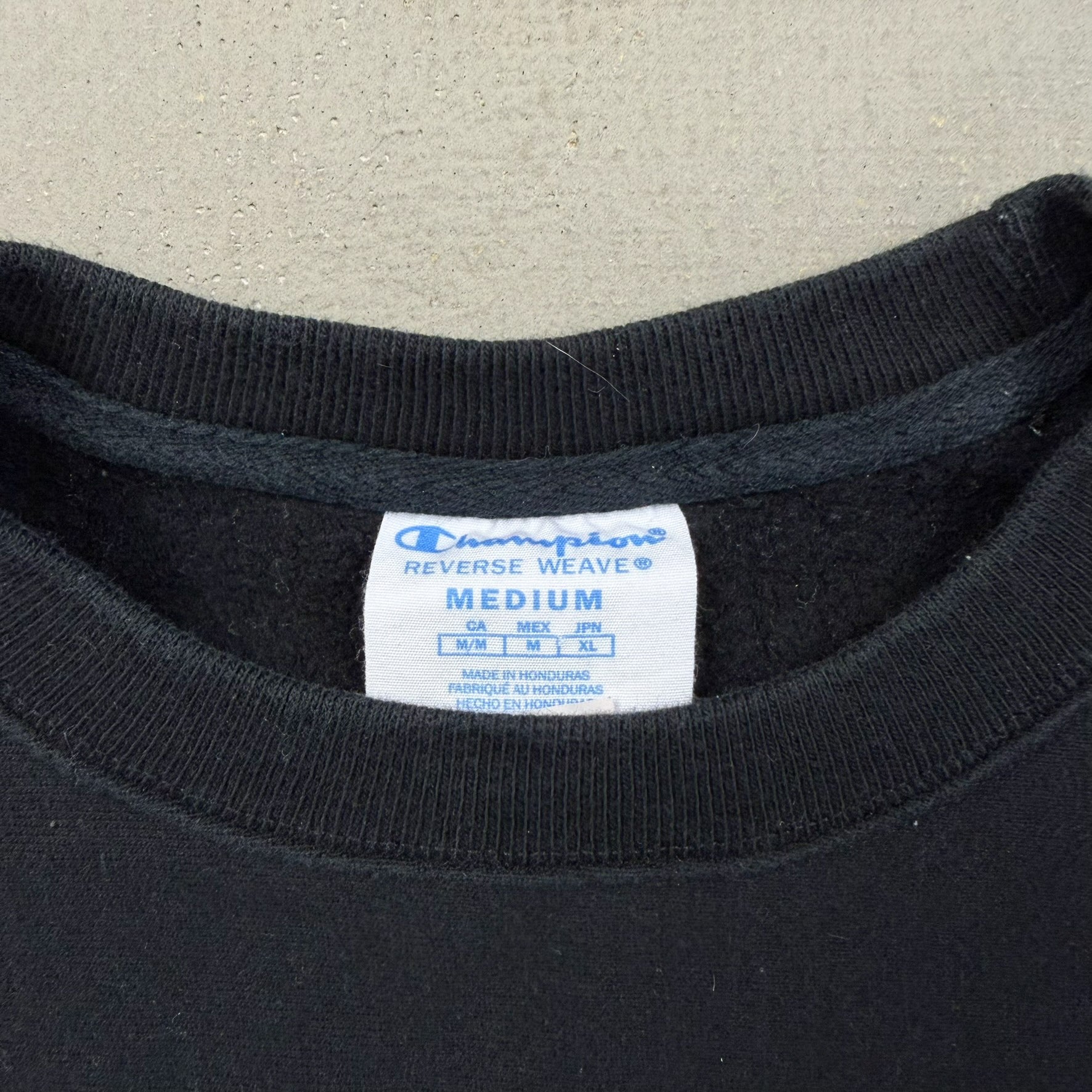 F- Vintage Champion Reverse Weave Back Text Print Crewneck