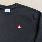 F- Vintage Champion Reverse Weave Back Text Print Crewneck