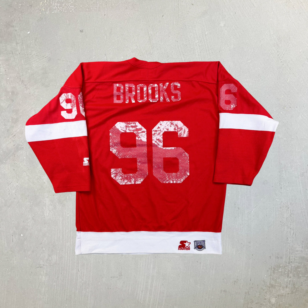 F- Vintage Detroit Red Wings NHL Starter w/ Custom Name Hockey Jersey