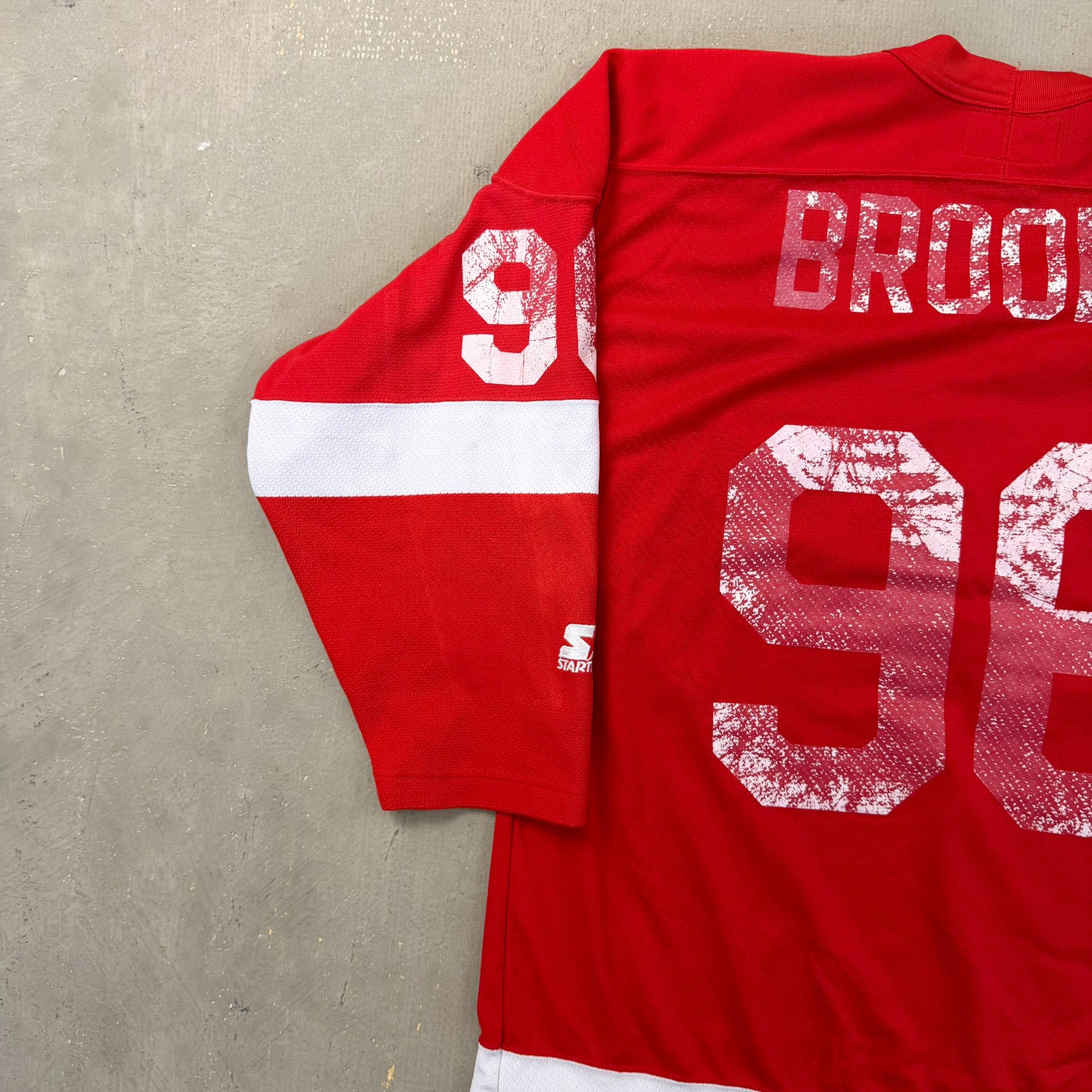 F- Vintage Detroit Red Wings NHL Starter w/ Custom Name Hockey Jersey