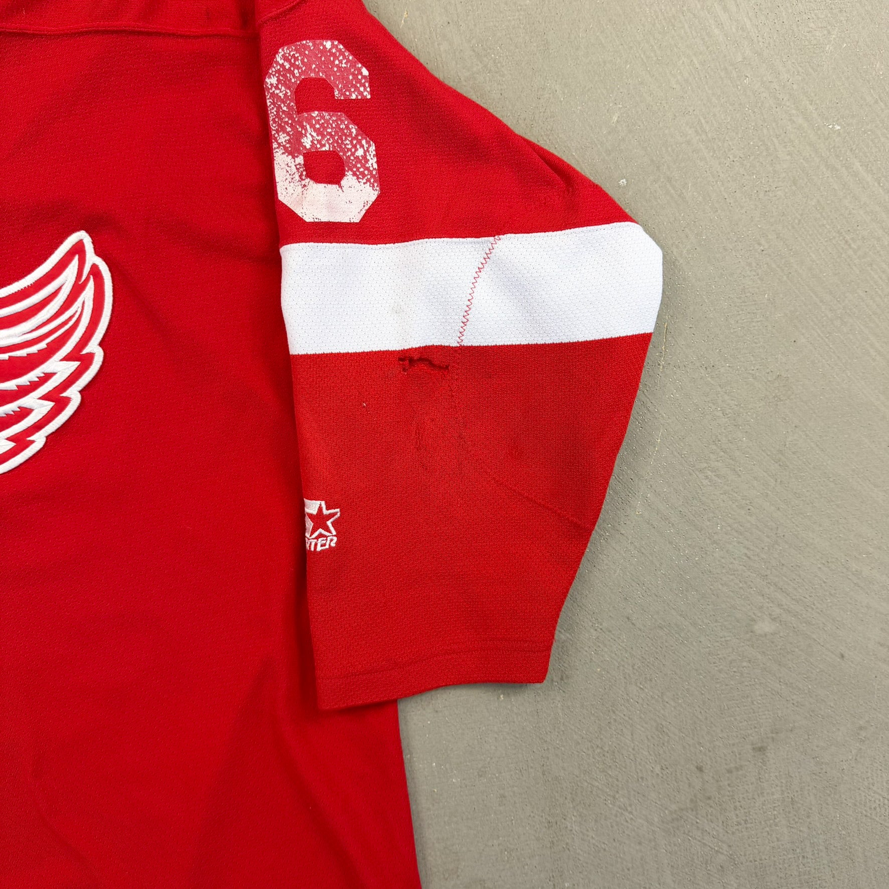 F- Vintage Detroit Red Wings NHL Starter w/ Custom Name Hockey Jersey