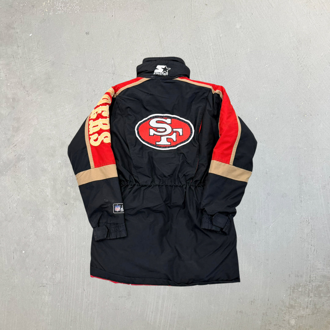 F- Vintage San Francisco 49ers NFL Stater Zip Up Winter Jacket