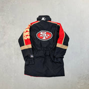 F- Vintage San Francisco 49ers NFL Stater Zip Up Winter Jacket