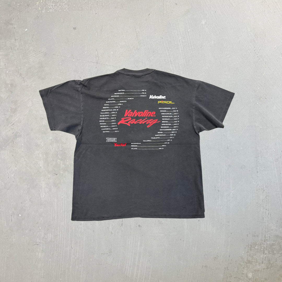 F- Vintage Nascar Mark Martin Valvoline Car Graphic Single Stitch Tee