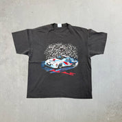 F- Vintage Nascar Mark Martin Valvoline Car Graphic Single Stitch Tee