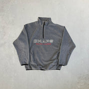 F- Vintage Chaps Ralph Lauren Embroidered Text Quarter Zip Polar Fleece