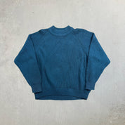 F- Vintage LL Bean Made In USA Teal Knit Sweater