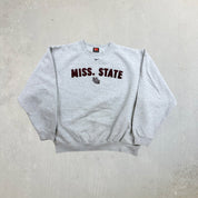 F- Nike Team Mississippi State University Embroidered Text Crewneck