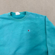 F- Vintage Champion Reverse Weave Teal Crewneck