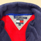 F- Vintage Tommy Hilfiger Embroidered Text Quarter Zip Polar Fleece