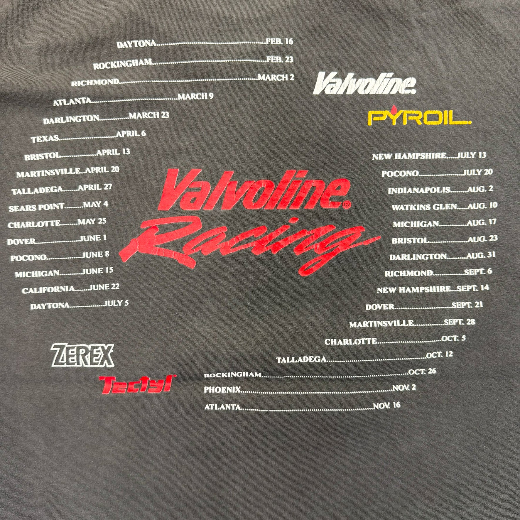 F- Vintage Nascar Mark Martin Valvoline Car Graphic Single Stitch Tee